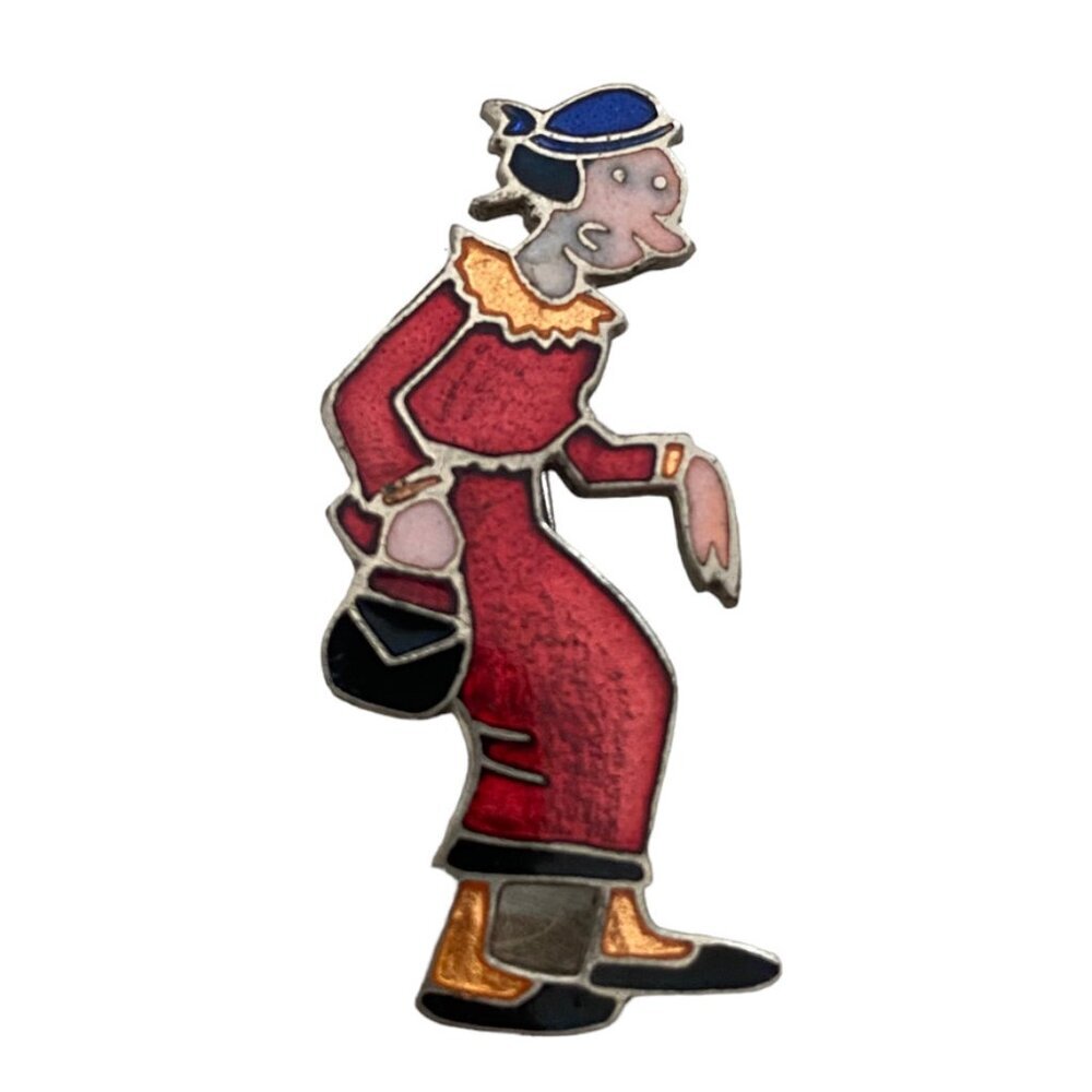 Original 1930s Olive Oyl Metal Enamel Pin enamel
